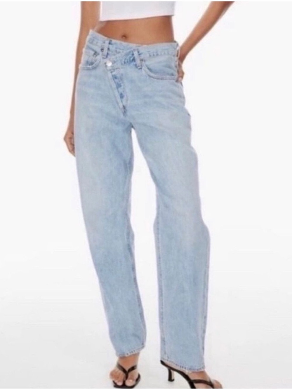 AGOLDE Criss Cross Jean in Dimension Raw Hem Straight Leg Size 26